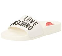 Love Moschino Damen Ja28052g0ii14100 SABOTD.POOL25 PVC Weiss/SCHWARZ, 35 EU