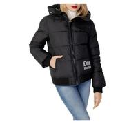 Love Moschino Damen Personalized With Gothic Print On The Hood And Logo Jacket, Schwarz, 46 EU