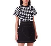Love Moschino Damen with Maxi Stitched Heart Miniskirt, Schwarz, 40 EU