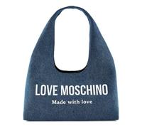 Love Moschino Denim Signature Love Schultertasche 34 cm blau