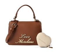 Love Moschino Heart Charm Handtasche Leder 21 cm braun