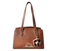 Love Moschino Heart Charm Schultertasche Leder 35 cm braun