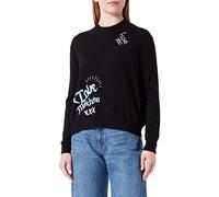 Love Moschino Regular fit Long-Sleeved Roundneck Pullover in Wool Blend, 12 Gauge, with Embroideries Mix on The Front.