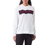 Love Moschino Regular fit Long-Sleeved Roundneck Pullover in Wool Blend, 12 Gauge, with Striped Logo on The Front.