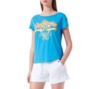 Love Moschino Short Sleeves Boxy fit t-Shirt in 30/1 Cotton Jersey with and Ribbon Heart Print.