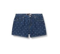 Love Moschino Shorts in 100% Cotton Blue Denim with Allover lasered Motif. Customized with Tag on Back Strap.