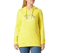 Love Moschino Slim fit Long-Sleeved Hoodie in Stretch Cotton Fleece, Customized with Heart Silver foil Print on Front.