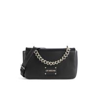 Love Moschino Strass Heart Chain Umhängetasche schwarz, Lederimitat, Damen
