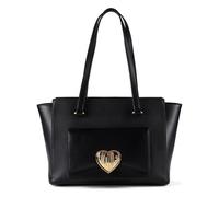 Love Moschino Victory Heart Shopper Tasche Leder 34 cm schwarz