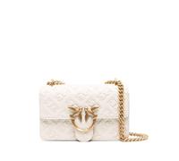 PINKO Love One Schultertasche Leder 21 cm bianco seta-antique gold (TAS023745)