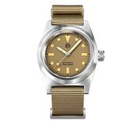 LOve Peace San Martin SN029GC Flieger Herrenuhr Vintage Military YN55 Automatik Nylonarmband Armbanduhren (Yellow)