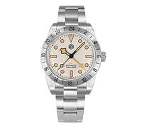 LOve Peace San Martin SN054G 39mm BB GMT Vintage Luxus Herrenuhr Edelstahl Automatik Mechanische Saphirglas Uhren (White), SN0054-G