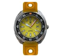 LOve Peace STEELDIVE SD1983 Taucheruhr Keramiklünette NH35 Automatikwerk Mechanische Luxus Armbanduhren Herren (Yellow)