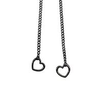 Love Shackles Necklace,Herz Kette Heart Slip Chain Damen,Herzkette,Loveshackles Necklaces,O-Ring-Schlupfkette,Herz Lariat Y Choker Halskette,Handmade Punk Gothic Cuban Necklace für Frauen (Schwarz)