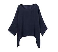 LoveLeiter Ausschnitt Schulterfrei Oversize FledermausäRmel Sweatshirt Damen Stricken Strickjacke Bluse Pulli Sweater Tops Weihnachten Winterpullover Oberteile Tunika Outwear Frauen Jacket(Marine,XL)