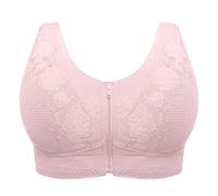 LoveLeiter Damen Vorderverschluss Spitze Push Up BH - ohne Bügel große Größen Bustier Gepolstert Breite Träger Stützender Bralette Bralet mit Reißverschluss