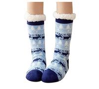 LoveLeiter Hüttensocke Anti Rutsch Socke, Winter Hausschuhe Socken, Damen Nicht Gleiten Strick Fleece Gefütterte Warme Slipper-Socken, Dicke Haussocken Plüsch Innen-Socken Geschenk, Einheitsgröße