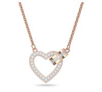 Lovely Halskette, Herz, Weiß, Roségold-Legierungsschicht OS