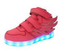 Lovelysi Kinder Junge Mädchen 7 Farbe USB Aufladen LED Hoch-Oben Schuhe Leuchtend Sportschuhe Farbwechsel Sneaker Turnschuhe für Junge Mädchen Geburtstagsgeschenk