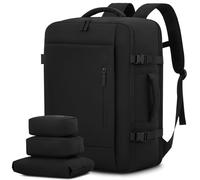 LOVEVOOK 45L Reiserucksack Handgepäck Flugzeug Groß, 18 Zoll Laptop Rucksack Travel Backpack Carry On Luggage, Wasserdichter Reisetasche Koffer Tasche Herren Damen für Reise Arbeit Wandern, Schwarz