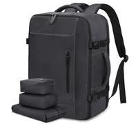 LOVEVOOK 45L Reiserucksack Handgepäck Flugzeug Groß, 18 Zoll Laptop Rucksack Travel Backpack Carry On Luggage, Wasserdicht Reisetasche Koffer Tasche Herren Damen für Reise Arbeit Wandern, Dunkelgrau