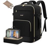 LOVEVOOK Handgepäck Rucksack, 17.3 Zoll Rucksack Handgepäck Flugzeug, Groß Reiserucksack Damen Spritzwasserfest, 40L Travel Backpack, Reise und Business, Urlaub Must Haves - Schwarz