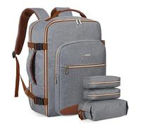 LOVEVOOK Handgepäck Rucksack, 40L Groß Reiserucksack Damen Flugzeug Koffer Travel Backpack, Wasserdicht Reisetasche mit 17 Zoll Laptopfach für Reise Business Geschäftsreise Weekend Wandern,Grau