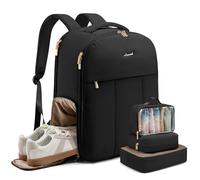 LOVEVOOK Handgepäck Rucksack Flugzeug Damen, 40L Puffer Groß Reiserucksack Travel Backpack Kofferrucksack mit Schuhfach für 17 Zoll Laptop, Wasserdicht ReiseTasche für Geschäftsreise Weekend