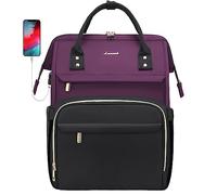 LOVEVOOK Laptop Rucksack Damen 15,6/17 Zoll, Groß Schulrucksack Teenager Arbeitsrucksack Business Rucksack Lehrertasche, Rucksack Handgepäck 40x30x20 Für Reise Uni Schule (Lila Schwarz, 15,6 Zoll)