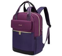 LOVEVOOK Rucksack Damen, 15,6 Zoll Schulrucksack Mädchen mit Laptopfach & USB Ladeanschluss, Wasserdicht Schultasche Arbeitstasche Reiserucksack Elegant Backpack Women für Uni Reise Büro, Violett