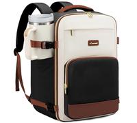 LOVEVOOK Ryanair Handgepäck 40x30x20, 24L Reiserucksack Damen | Handgepäck Rucksack Ryanair Damen, Reiserucksack Cabin Bag für Eurowings, Wizz Air, Urlaub Must Haves - Schwarz Beige Braun