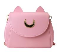 LoveWLC Moon Luna Geldbörse mit Katze, PU, Gothic, Cosplay, Mond, Matrose, Handtasche, Schultertaschen für Mädchen und Frauen, Pink 1, Medium