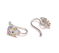 Loveyourdiamonds Bunte Einhorn Ohrclips aus 925 Sterling Silber für Mädchen