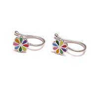 Loveyourdiamonds Bunte Ohrclips Blümchen aus 925 Sterling Silber für Kinder