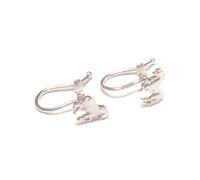 loveyourdiamonds Pferde Kinder Silber Ohrclips, 925 Sterling Silber, echt Silber Kinderschmuck, Mädchen Schmuck nickelfrei, Geschenke für Kinder