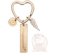 LOViLEE Herzensmensch Gold - Schlüsselanhänger Glücksbringer inkl. Geschenkbeutel - Schutzengel Geschenk Freundin Geburtstag, Führerschein bestanden Geschenk, Schutzengel Auto (Herzensmensch Gold)