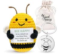 LOViLEE Positive Kartoffel Biene Babsi - Glücksksbringer inkl. Geschenkbeutel & Schlüsselanhänger, Positive Potato, Glücksbringer Prüfung, Mutmacher Geschenk, Du schaffst das Geschenk, Pocket Hug