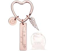 LOViLEE Schutzengel Roségold - Schlüsselanhänger Glücksbringer inkl. Geschenkbeutel - Schutzengel Geschenk Freundin Geburtstag, Führerschein bestanden Geschenk, Schutzengel Auto