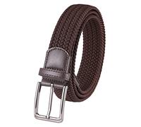 Lovionus89 Stoffgürtel Stretchgürtel, 3.4 cm Verstellbarer geflochtener Web Golf männer gürtel für lässige Jeans Sport,105 CM, Kaffee