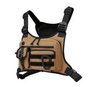 LOVIVER Brusttasche für Herren und Damen, multifunktionale Gürteltasche, leichte Laufweste mit Handyhalterung für Spaziergänge im Freien, Khaki