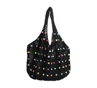 LOVIVER Gewebte Strand Sommertasche Mode gewebte Tasche für Party Frau Mädchen Urlaubsreise, Schwarz