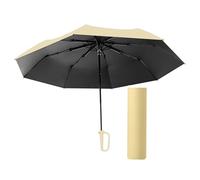 LOVIVER Taschenschirm mit Ringschnalle, wasserabweisend, leicht zu verstauen, mit Etui, Reiseschirm für Regen, für Outdoor-Aktivitäten, Gelb