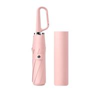 LOVIVER Taschenschirm mit Ringschnalle, wasserabweisend, leicht zu verstauen, mit Etui, Reiseschirm für Regen, für Outdoor-Aktivitäten, Rosa