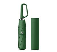LOVIVER Taschenschirm mit Ringschnalle, wasserabweisend, leicht zu verstauen, mit Etui, Reiseschirm für Regen, für Outdoor-Aktivitäten, GrÜn