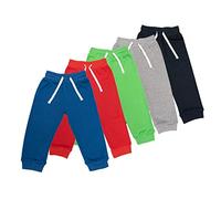 Lovjoy Kinder Jogger Trainingshose - Set mit 3 oder 5 Farben - 1-4 Jahre - weiche Baumwollhose - elastische Taille & verstellbare Kordelzüge