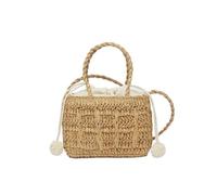 LOVSSU Stroh Rattan gewebte Damenhandtaschen | Sommer Mini Square Strand Umhängetasche Casual Box Umhängetaschen Kleine Korb Reise Geldbörse