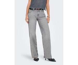 Low-rise-Jeans ONLY "ONLBRENDA LOW WIDE DNM CRO117 NOOS", Damen, Gr. XS, Länge 34, light grau denim, Denim/Jeans, Obermaterial: 100% Baumwolle, unifarben, lang, Jeans (28486368-XS) light grau denim