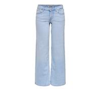 Low-rise-Jeans ONLY "ONLJUDY - Wide-Leg-Jeans mit niedriger Leibhöhe", Damen, Gr. XS (34), N-Gr, blau (special bright blau denim detail:rg), Denim/Jeans, Obermaterial: 99% Baumwolle, 1% Elasthan, unif