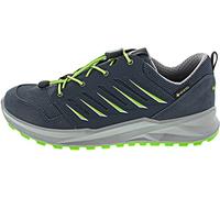 LOWA Axos GTX Lo Junior 36-40 Grau, Kinder Gore-Tex Hiking- und Approachschuh, Größe EU 36 - Farbe Stahlblau - Limone