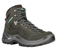 LOWA Damen-Trekkingschuhe Weite RENEGADE GTX MID Ws WIDE asphalt/türkis - dunkelgrau Größe EU: 42,5